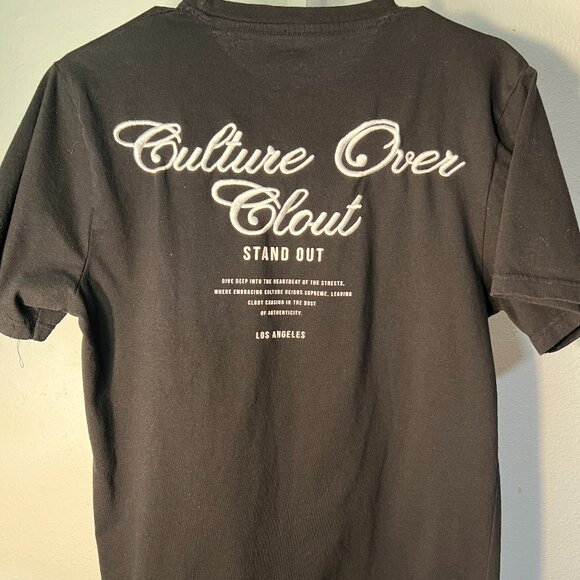 Bordo Cromato CR-24 "Culture over Clout" Black Embroidered Tee T-Shirt SZ Med - Picture 6 of 6